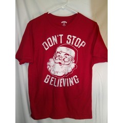Holiday Time Santa Graphic T-Shirt Christmas Holiday Tee Mens Size S