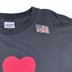 Vtg I Love NY 9/11 Tribute T-Shirt Black Men’s Large 2001 USA Flag Graphic Tee