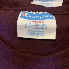 VTG Champion Maroon Plum HeavyWeight Cotton Lot Of T Shirt Large (12) & XL (12)
