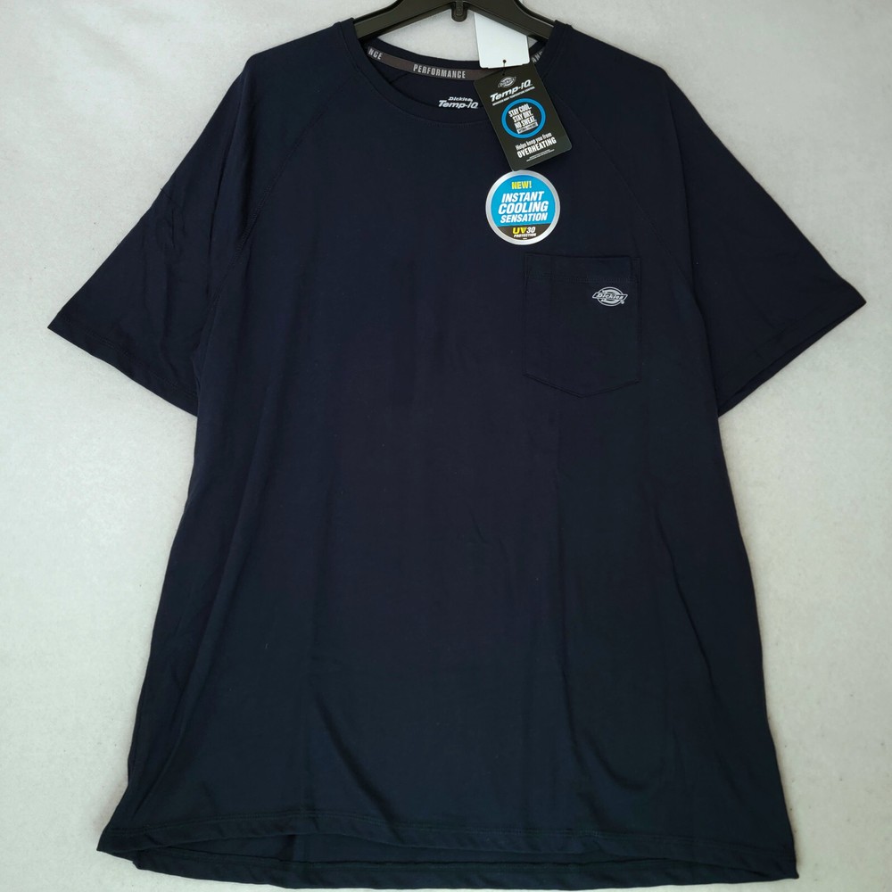 DICKIES Fast Dry Shirt MENS 3XL XXXL Blue Pocket tee Performance COOLING NWT