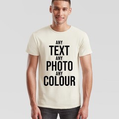 Personalised Print Unisex T Shirt Customise Text Or Photo In Any Colour