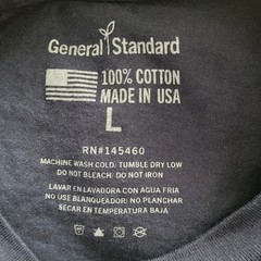 USA Men’s Large Navy T-Shirt General Standard 100% Cotton in the USA Graphic