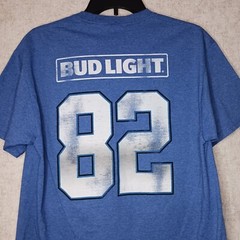 Bud Light Football Club T Shirt Mens Size Medium Short Sleeve Blue New