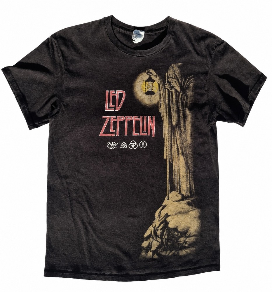 Vintage Led Zeppelin Black Shirt Tee Delta Pro Weight Graphic Rock Tour Size M