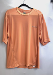 COLUMBIA PFG OMNI-SHADE MENS MEDIUM TANGERINE COLORED SHORT SLEEVE SHIRT