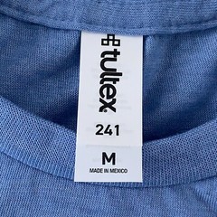 Lot of 5 Tultex 241 Unisex Size Medium Blue Short Sleeve Poly-rich Blend Tees