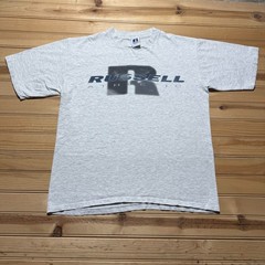 Vintage 90s Russell Athletic Big Logo Sportswear Graphic Heather Shirt USA Large