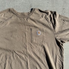 Carhartt K87 Men’s T-shirt Light Brown 2XL Tall Loose Fit Short Sleeve Pocket