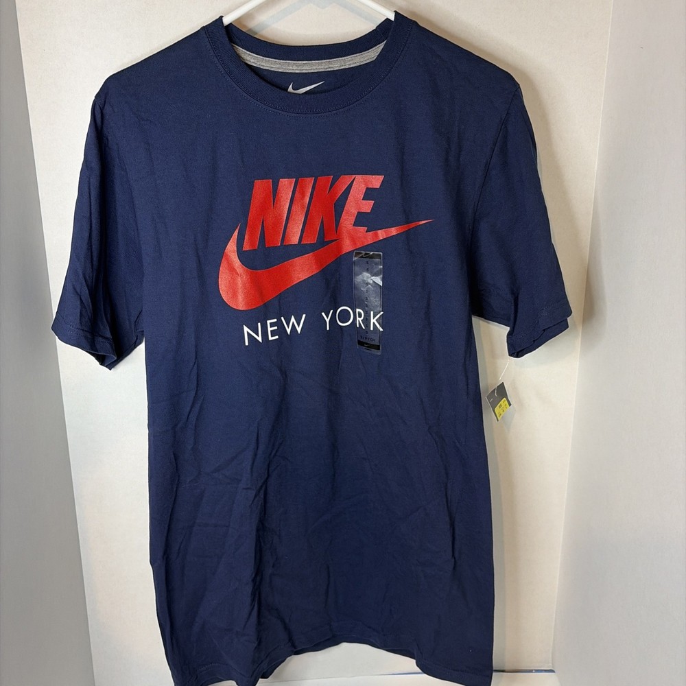 Men’s Nike Navy Blue / Red Swoosh New York Shirt NWT Sz S