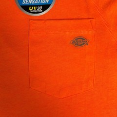 Dickies Performance Shirt Mens Medium Orange Temp-iQ Cooling Long Sleeve Pocket