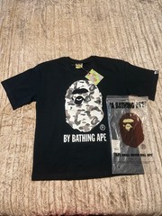 A Bathing Ape BAPE Black Ape Head Logo Graphic Print Crew Neck Tee Men’s M