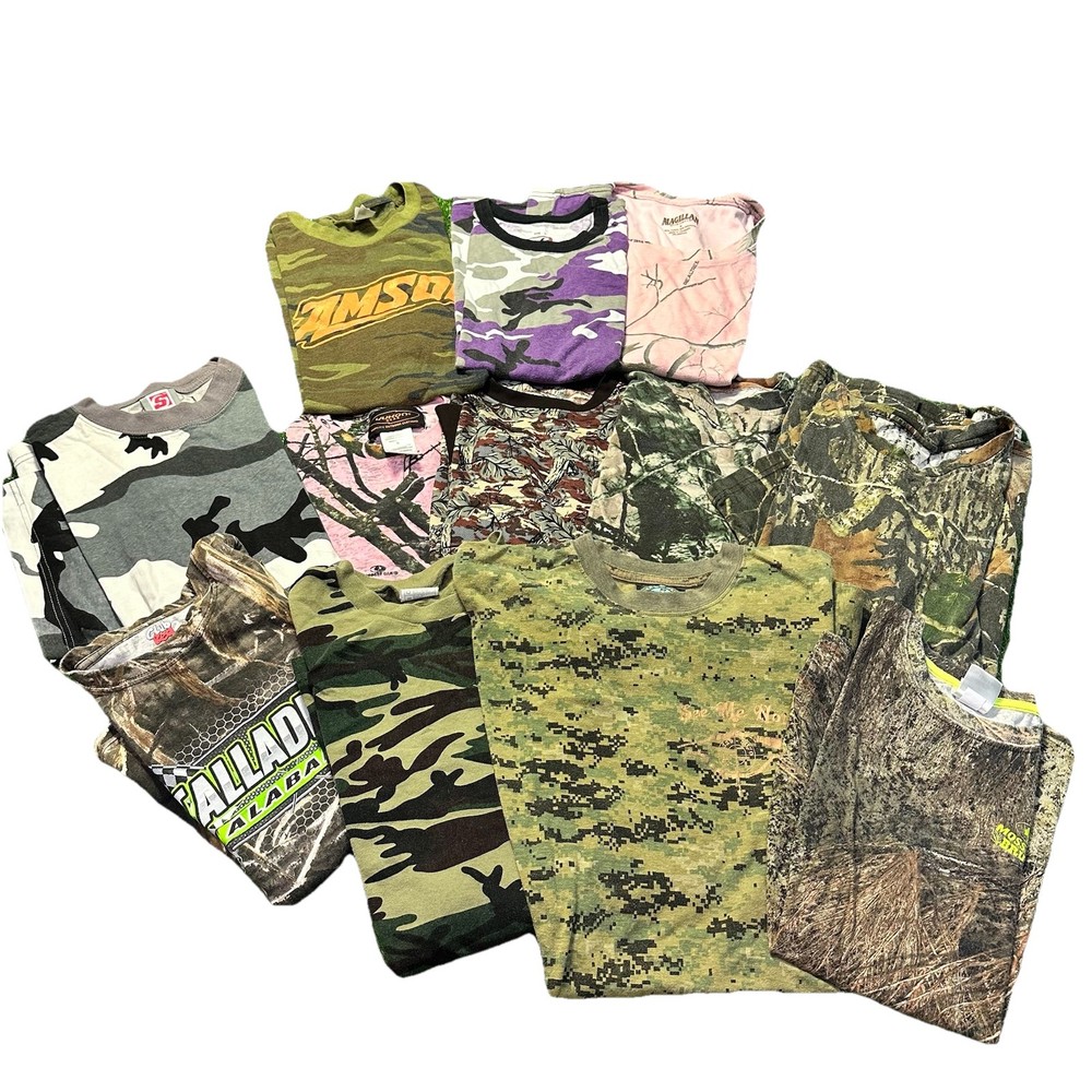 VTG Realtree Mossy Oak Camouflage T-Shirt Men’s Mixed Size Lot of 12 Hunting 90s