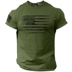 USA Distressed Flag Men T Shirt Patriotic American Tee