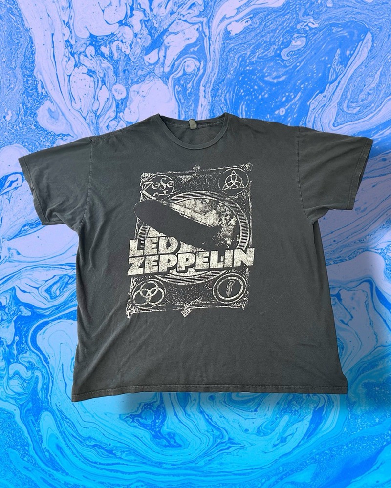 LED ZEPPELIN Black Graphic Print Men’s Crew Neck Short Sleeve T-Shirt 2XL