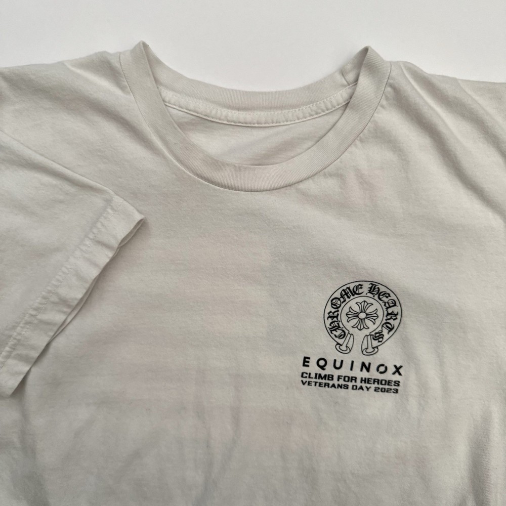 Chrome Hearts Equinox Climb for Heroes Veterans Day 2023 white graphic tee Large