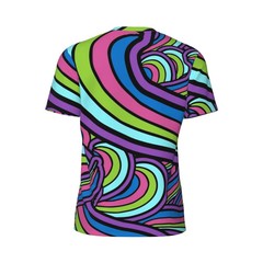 Men’s Retro Psychedelic Art T-Shirt O-Neck Short Sleeve Fun Design Gym Beach Fas
