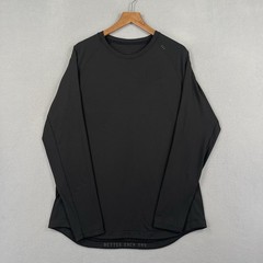 Lululemon Shirt Mens Large Black Long Sleeve Lightweight Athleisure Logo Stretch