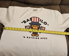 Bathing Ape BAPE Baby Milo USA Independence Day Tshirt Size Large White