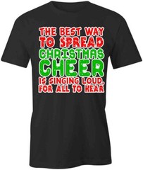 CHRISTMAS CHEER TShirt Tee Short-Sleeved Cotton HOLIDAY CLOTHING S1BSA436