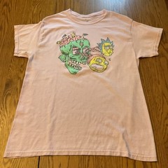 Rick & Morty Adult Swim Graphic Pink Mens Medium Short Sleeve Crew Neck Shirt
