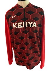 Nike Running Team Kenya Half Zip Pullover Dri-fit shirt Reflective Sz Medium