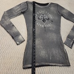 Y2K Affliction Live Fast Reversible Thermal Shirt Mens XS Made In USA See Pics