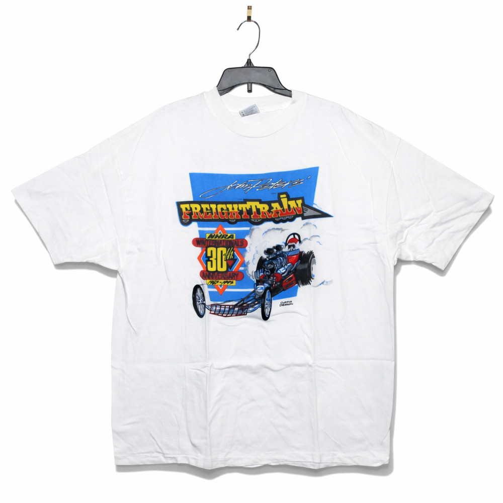 Vtg 1993 John Peters FREIGHT TRAIN NHRA Drag Racing XXL Single Stitch T Shirt