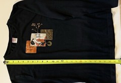 Vintage LAT Geisha Unisex Shirt Black Size LARGE Coin Attached Patchwork
