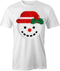 SNOWMAN TShirt Tee Short-Sleeved Cotton HOLIDAY CLOTHING S1WCA173