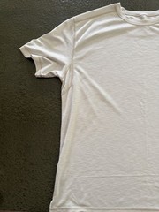 Tommy Bahama Men’s Off White/Beige Crew Neck Short Sleeve Logo Tee Cotton Knit L