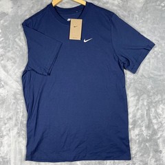 Nike Mens The Nike Tee Navy Blue Short Sleeve Cotton Swoosh Logo Shirt M NEW