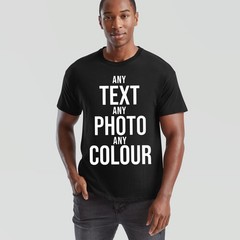 Personalised Print Unisex T Shirt Customise Text Or Photo In Any Colour
