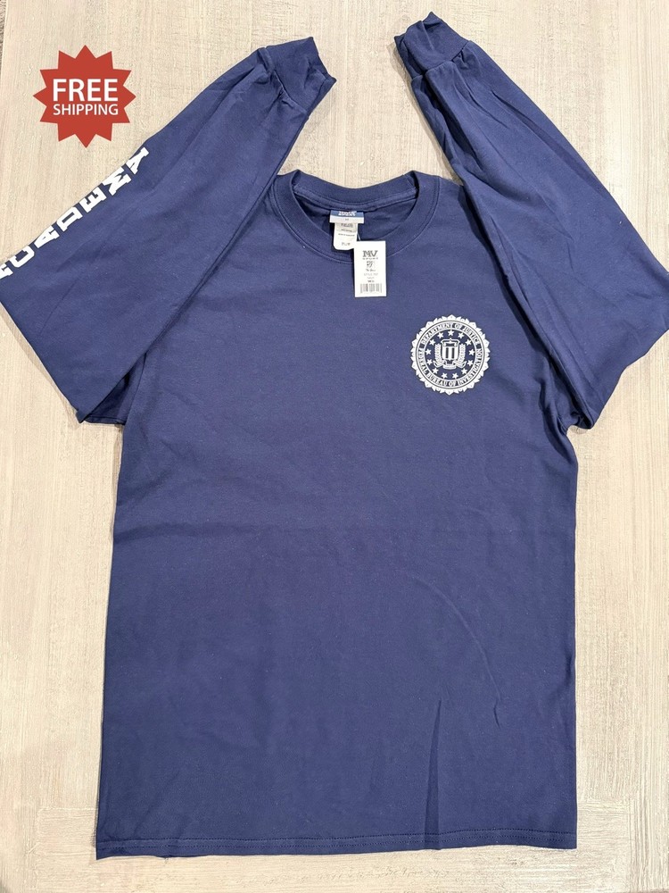 “FBI ACADEMY QUANTICO” Navy Blue Long Sleeve T-Shirt – Size M – New With Tags!