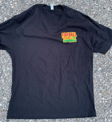 Bella+Canvas T-shirt, Black, Large, with Fireball Blazin Apple and snake