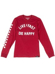 Fasthouse Men’s Die Happy Long Sleeve T-shirt Motocross Live Fast MX FMX Tee