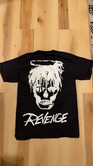 Revenge x Juice Wrld Legends Never Die Men’s Black Cotton Graphic T-Shirt Large