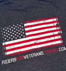 Veteran Tribute Ride 2016 POW Large Harley Davidson Motorcycle T-Shirt USA Flag