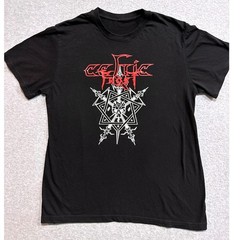 Celtic Frost Men Black T-Shirt Band Logo Occult Skull Short Sleeve Lightweight L