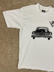 Vintage Fruit of the Loom T-Shirt Mens Medium Single Stitch USA Cadillac White