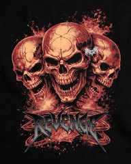 Revenge Three Skull Graphic T Shirt Gothic Horror Streetwear Tee Unisex