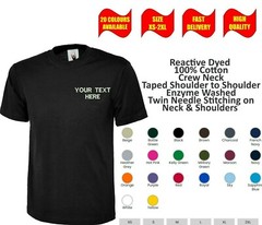 Personalised Printed Uneek UC301 Unisex Classic T-shirt Your Text Print Tee Top