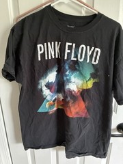 Pink Floyd Black Graphic Print Crew Neck Short Sleeve T-Shirt Men L