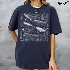 90s Whales T-Shirt Vintage Nautical Marine Life Graphic Tee Unisex