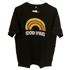 Good Vibes Mens T-shirt Size XL Bohemian Retro Boho Rainbow