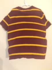 STK 871 Abercrombie Kids Youth Boys T-shirt Small Short Sleeve Maroon Stripe