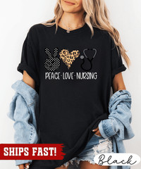 Peace Love Nursing RN Love Nurse Novelty Shirt