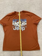 Vintage Jeep Mountain Logo Burnt Orange Mens T-Shirt XXL 4×4 Wrangler Offroad