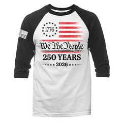 250 Years of American Independence Day US Flag 4th of July 3/4 Sleeve Raglan