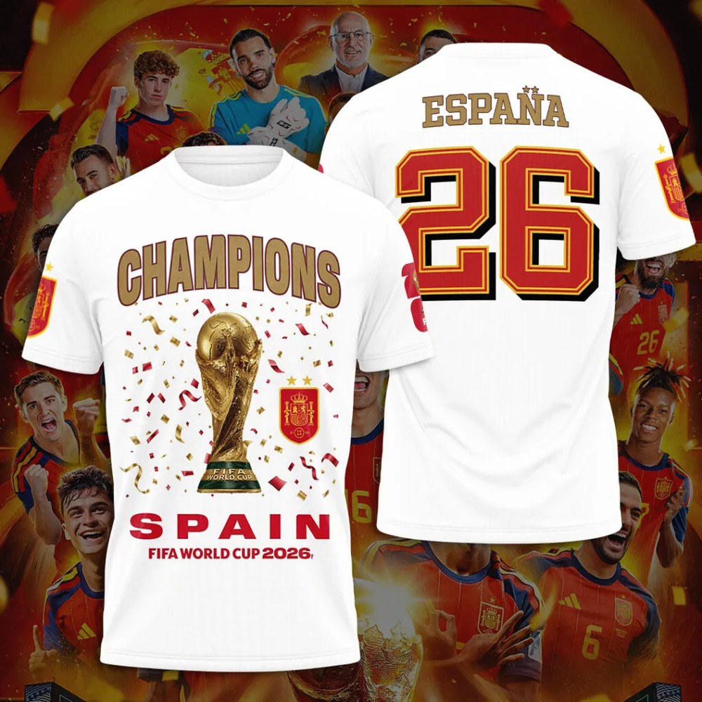 National Team 2026 FIFA World Cup Champions 3D Apparel Tshirt