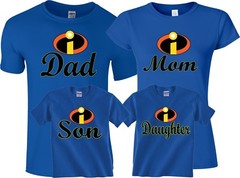 The Incredibles Custom Mom Dad Family Birthday Boy Girl Customized RED T-Shirts